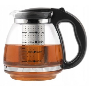 Dzbanek z zaparzaczem Montessimo 1500 ml żaroodporny do herbaty czarny