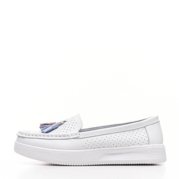 MOKASYNY PÓŁBUTY NA PLATFORMIE DAMSKIE KOLOROWE FRĘDZLE SERGIO LEONE 41