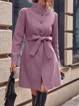 SHEIN różowy cienki wiosenny płaszcz z wiązaniem L/XL
