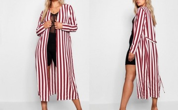 BOOHOO PLUS NARZUTKA W PASKI BORDO XXL B05