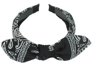 OPASKA DO WŁOSÓW BANDANA KOKARDKA CZARNA