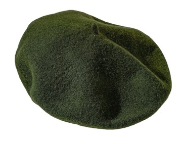 BERET DAMSKI FRANCUSKI WEŁNIANY Z ANTENKĄ KHAKI