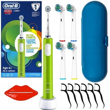ELEKTRYCZNA SZCZOTECZKA ORAL-B JUNIOR + DODATKI