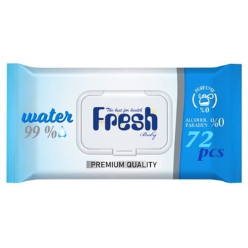 Chusteczki nawilżane FRESH BABY z klipsem 72 szt.
