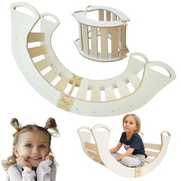 Montessori dřevěné Houpačka pro děti, bílé, pevné, Polský