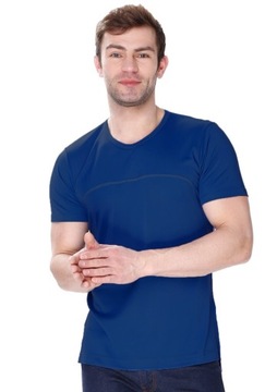 Koszulka męska James z jedwabiu wiskozowego : Kolor - Granatowy, Rozmiar -