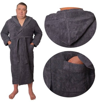 EKSKLUZYWNY SZLAFROK DO SPA HOTELU DOMOWY Męski DLA PUSZYSTEGO PANA 4XL