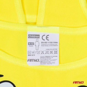 ДЕТСКИЙ Светоотражающий жилет, ЖЕЛТЫЙ, РАЗРЕШЕН ДЛЯ ДОРОЖНОГО ДВИЖЕНИЯ