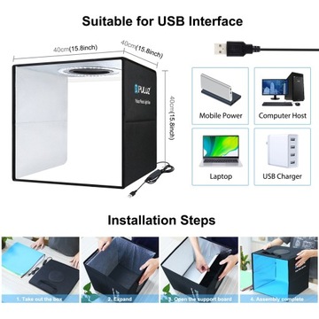 ТЕНТ БЕЗ ТЕНИ 40x40см LED 6500K для фотосъемки товаров