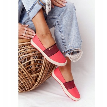 Czerwone Tkanina Buty Espadryle Big Star r.37