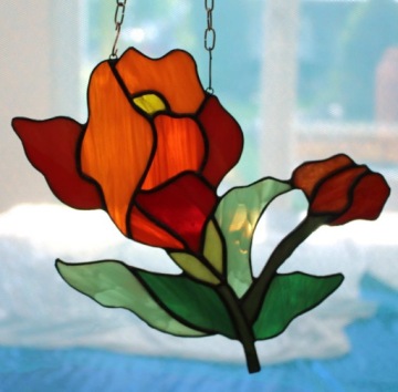 Цветочный витраж подарок ко Дню матери, Бабушкин апельсин