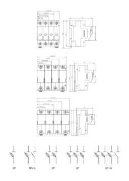 Держатель предохранителя цилиндрический 10x38 AC Ex9F 3P 32A Noark 104477