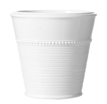DONICZKA CERAMICZNA BIAŁA 18x19 OSŁONKA OZDOBNA