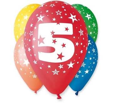 BALONY PASTELOWE - 5 HAPPY BIRTHDAY - 5 SZTUK