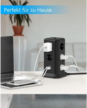 СТОЯЩИЙ РАЗЪЕМ ПИТАНИЯ 11 РОЗЕТОК + 3USB 10А