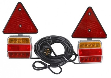 LAMPY TYLNE ZESPOLONE LED PRZYCZEPA PRZYCZEPKA TRÓJKĄT MAGNES INSTALACJA