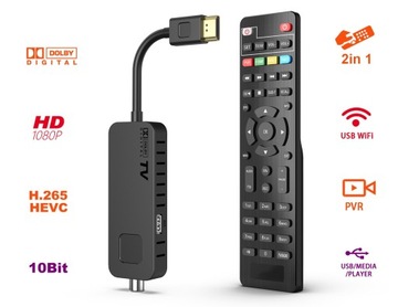 Декодер цифрового ТВ-тюнера DVB-T2 H.264/H.265/HEVC