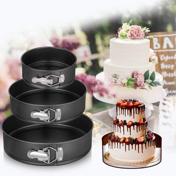 КРУГЛЫЕ ПРОТИВНИ 3 РАЗМЕРА ДЛЯ ВЫПЕЧКИ ТОРТОВ ФОРМА ПРОТИВНЯ 3 ШТ.