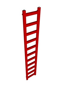 Grzejnik łazienkowy wodny LUCY 1210x250 CZERWONY