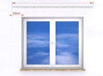 Двойной потолочный карниз из ПВХ, 240 см, 2-х направляющий потолочный рельс