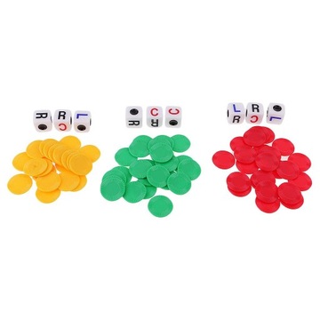 3pcs Plastic Dice w/ Casino Poker Chip Set for Children Kids Christmas Gift