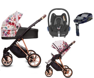 Babyactive MUSSE ROSE wózek 4w1 CabrioFix + BAZA