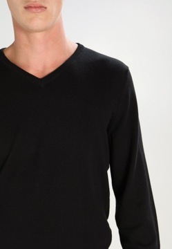 Sweter basic, w serek, czarny Pier One XS/S