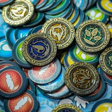 OGIEŃ ZŁOTA METALOWA MONETA DO GRY PORY ROKU
