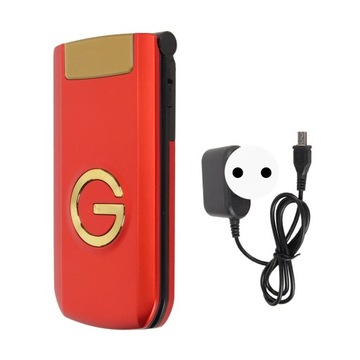 Telefon flip 2G dla seniorów z podwójnym SIM 4800mAh czerwony