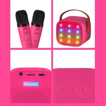 ПОРТАТИВНАЯ КАРАОКЕ-МАШИНА С 2 МИКРОФОНАМИ, ДИНАМИК BLUETOOTH, ПОДАРОК