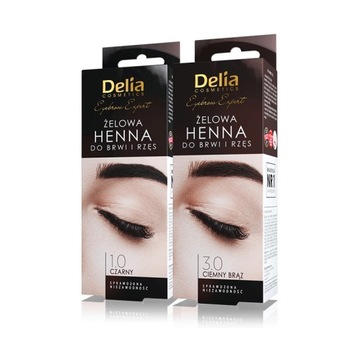 DELIA Henna żelowa do brwi i rzęs 15ml CZARNA 1.0