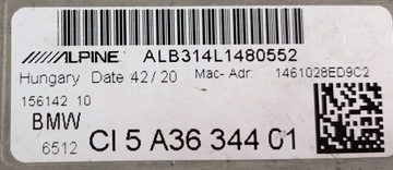 BMW G20 G30 ALPINE ČTEČKA RÁDIO 5A36344