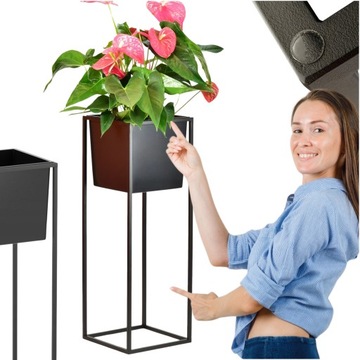 KWIETNIK STOJĄCY STOJAK METALOWY PÓŁKI NA KWIATY ROŚLINY LOFT DESIGM L 74cm