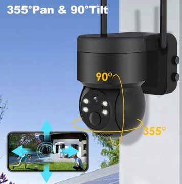 СОЛНЕЧНАЯ WIFI КАМЕРА 4MPX УМНАЯ НАРУЖНАЯ ВРАЩАЮЩАЯСЯ IP БЕСПРОВОДНАЯ СИГНАЛИЗАЦИЯ