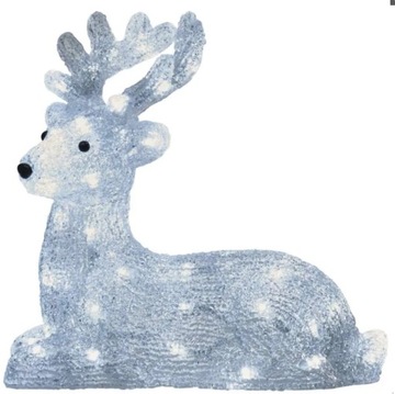 Dekoracje święta renifer 40 LED 31x27 cm zimna biel IP44 timer