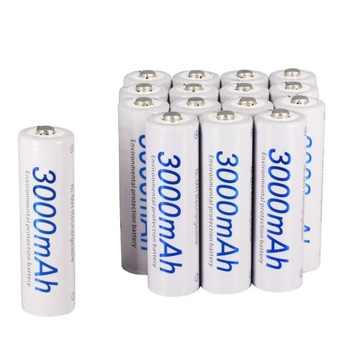 16 sztuk 1,2 V 3000 mAh AA akumulator NIMH z pojemnikiem na baterie