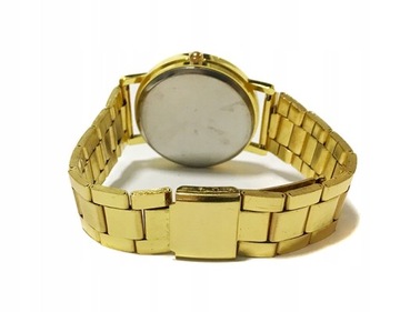 Zegarek damski - GENEVA - bransoleta złoty kwiaty