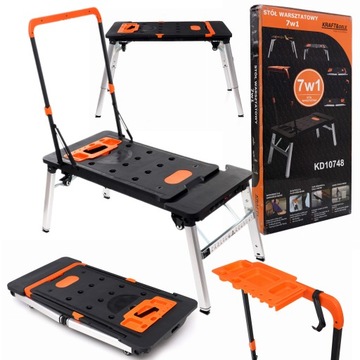 KRAFT&DELE STÓŁ WARSZTATOWY ROBOCZY SKŁADANY 7W1 WÓZEK KOBYŁKA KD10748