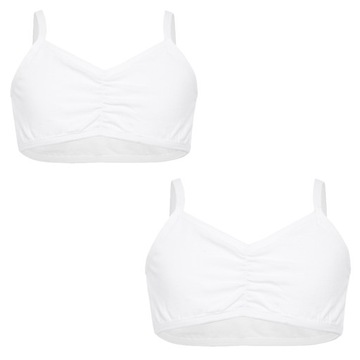 ZESTAW 2 TOPÓW BIAŁE, BAWEŁNIANE 164/170