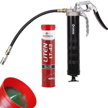 Zestaw smarownica Groz + Smar litowy łt-43 Orlen