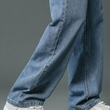Straight-leg Men Jeans Men's Wide Leg Denim Pants