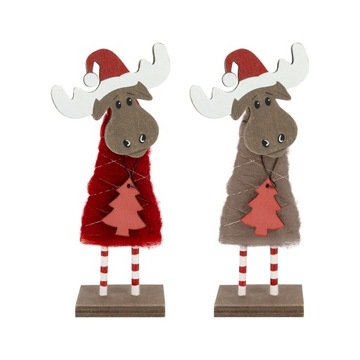ОЛЕНЬ РОЖДЕСТВЕНСКИЙ ДЕРЕВЯННЫЙ УКРАШЕНИЕ СТОЯЩИЙ ОРНАМЕН ФИГУРКА эко РОЖДЕСТВО
