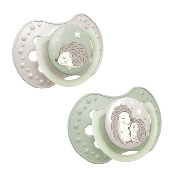 LOVI 2 smoczki smoczek dynamiczny 18m+ Night&Day Hedgehog świecący