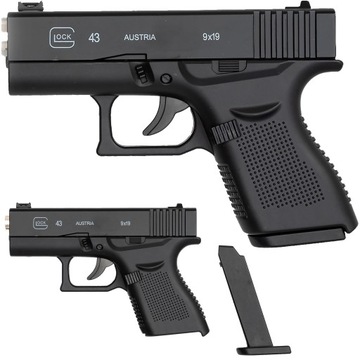 PISTOLET METALOWY NA KULKI GLOCK ASG IMITACJA BRONI NA KULKI 6MM REPLIKA