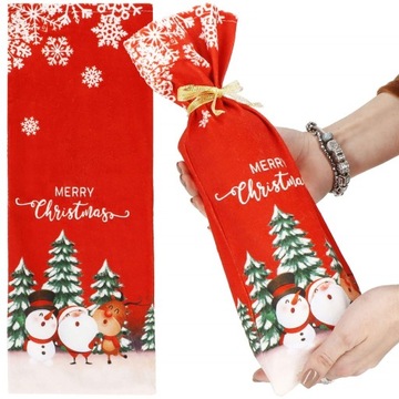 POKROWIE NA BUTELKĘ UBRANKO ŚWIĄTECZNE NA PREZENT