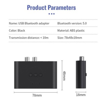 Приемник Bluetooth 5.0, адаптер RCA USB 3,5 мм