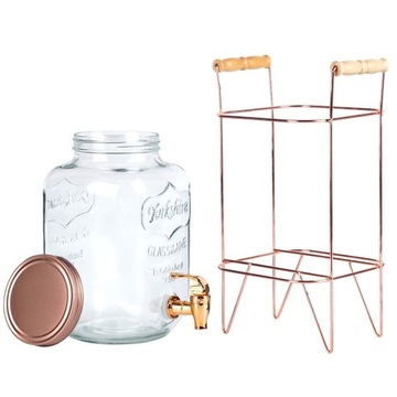 Банка НАПИТКИ, большая банка, стеклянный диспенсер, кран, кран, подставка, 5,5л
