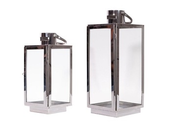 LATARNIE LAMPIONY CHROM GLAMOUR 30+42 + ŚWIECE LED