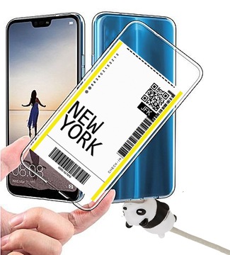 etui przezroczyste BILET wzory Huawei Mate 20 Lite