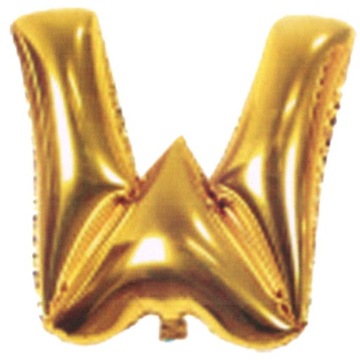 Balon foliowy złoty 40cm litera literka W